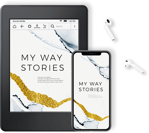 Author website shown on tablet and phone